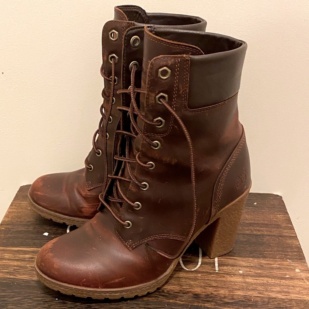 Timberland Brown Leather Lace-Up Ankle Boots